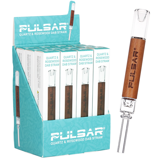 Pulsar Quartz & Rosewood Deco Dab Straw | Integrated Tip | 5.75"