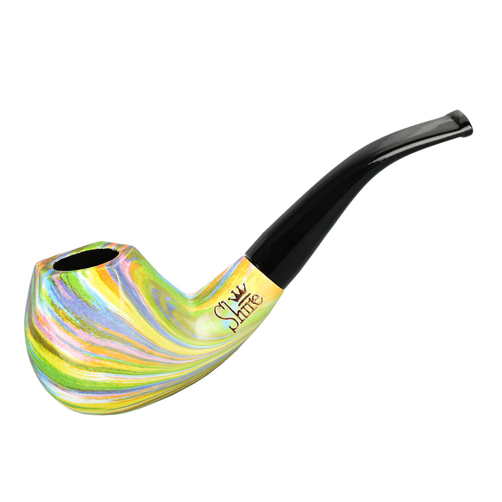 Pulsar Shire Pipes The Sundog | Bent Apple Tapered Stem Rainbow Wood Pipe | 6"