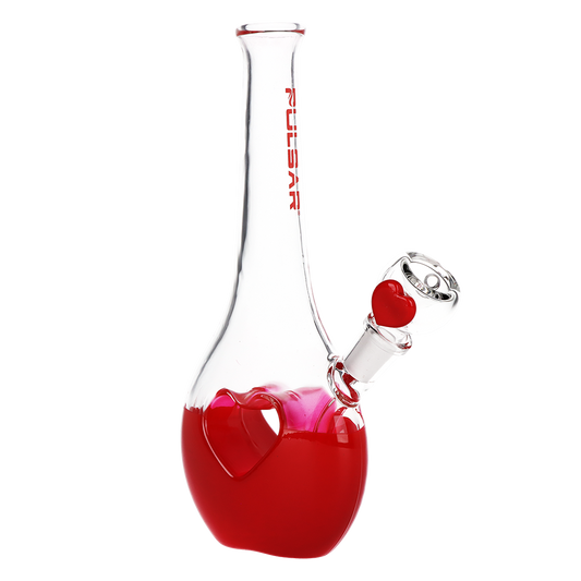 Pulsar Valentine's Heart Vase Glass Water Pipe | 8.25" | 14mm F