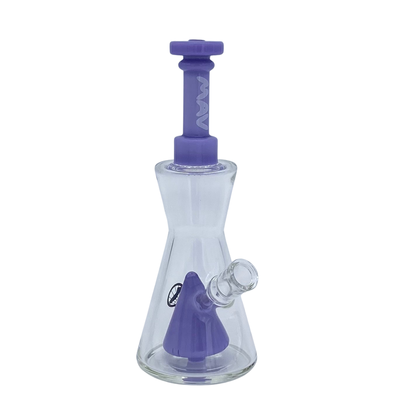 MAV Glass 10" Pyramid Hourglass Bong with Honeycomb Splash Guard & Color Neck