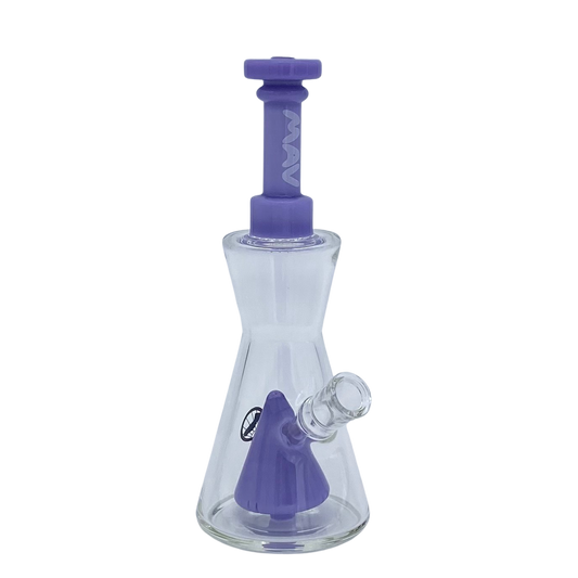 MAV Glass 10" Pyramid Hourglass Bong with Honeycomb Splash Guard & Color Neck