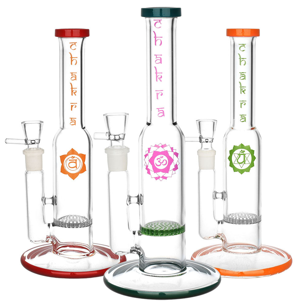 Chakra 9" Radiant Water Pipe with Honeycomb Perc | 14mm F