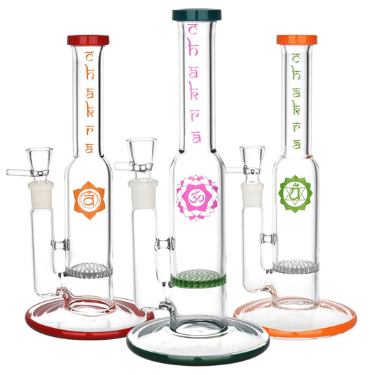 Chakra 9" Radiant Water Pipe with Honeycomb Perc | 14mm F