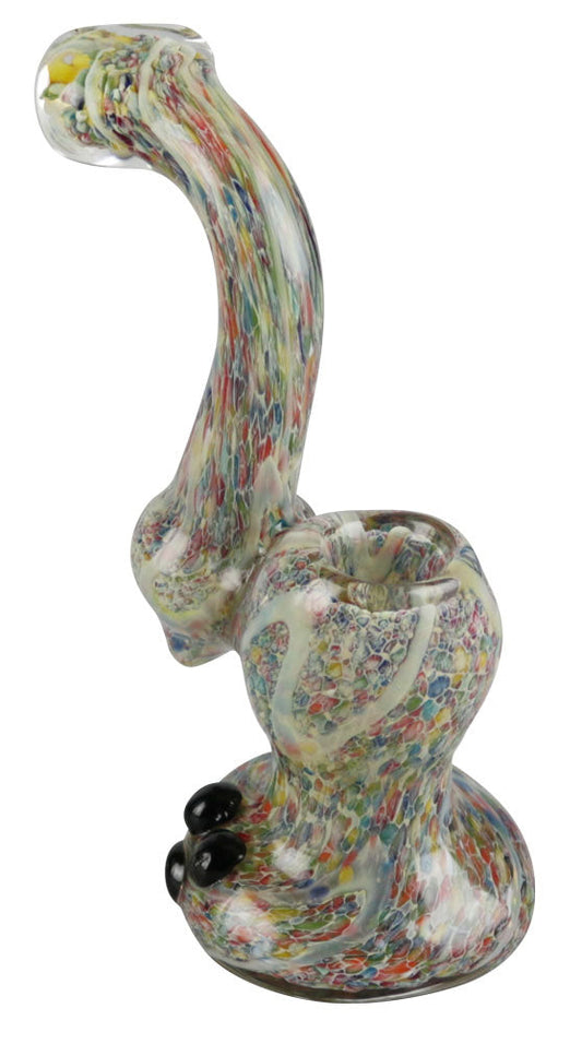Rainbow Speckled Glass Bubbler Pipe