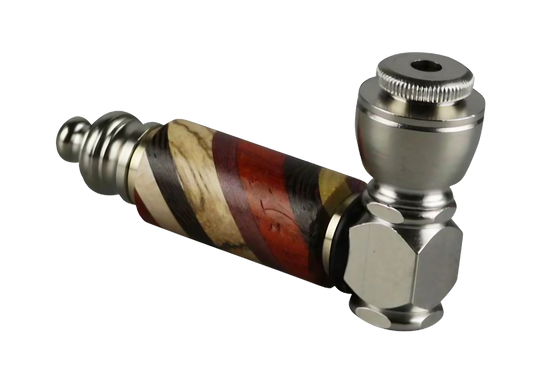 Rainbow Wood & Stainless Steel Hand Pipe