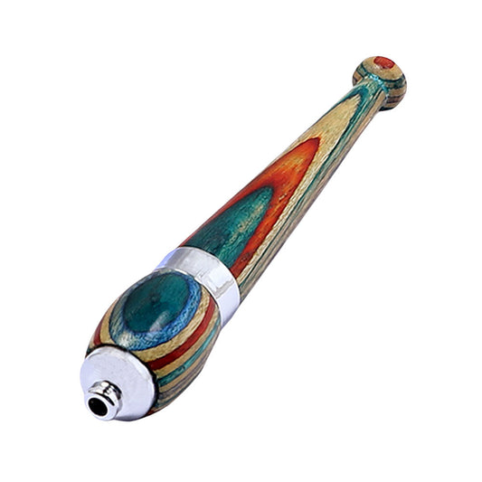 Rainbow Wood Zeppelin One Hitter with Chrome Accent