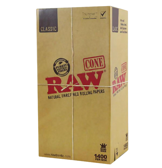 RAW 4.25" Kingsize Classic Cones- 1400pc Bulk Box