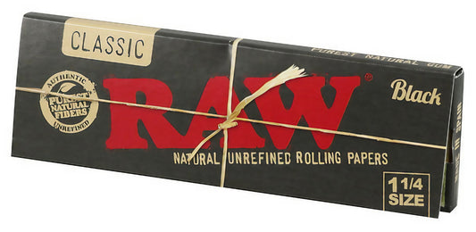 Raw Black Classic 1 1/4" Rolling Papers
