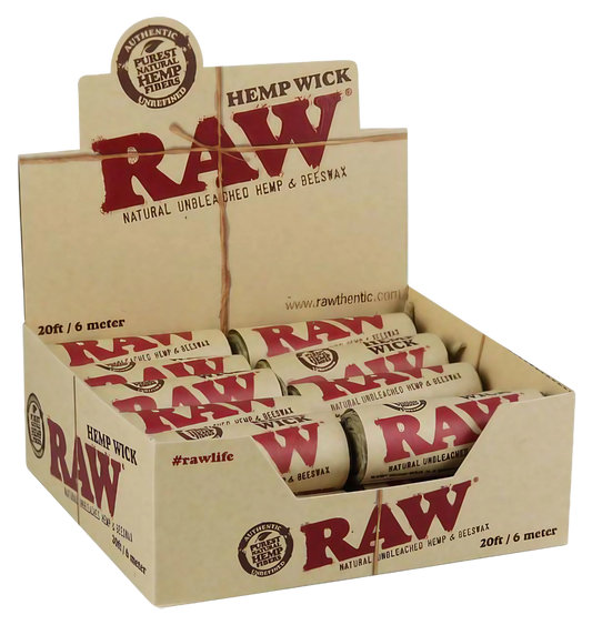 RAW Natural Hemp Wick Rolls 20ft - 20 Pack