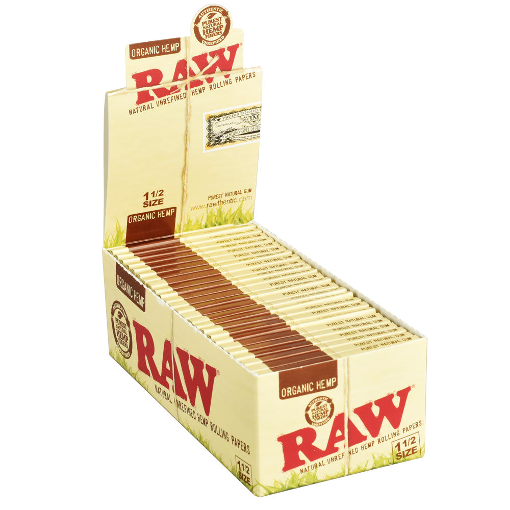 RAW Organic Hemp Rolling Papers | 1 1/2" | 25pc Display