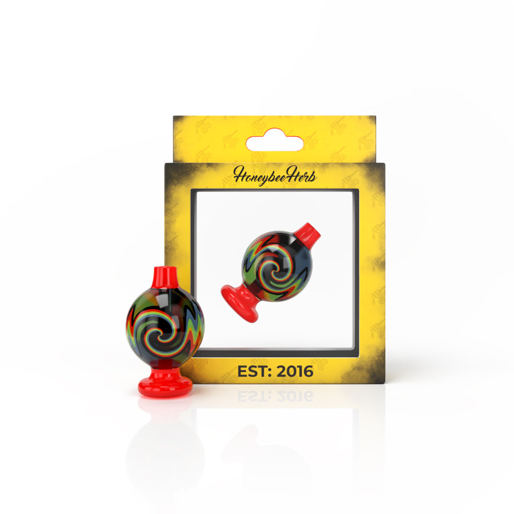 Honeybee Herb Inferno Glass Bubble Cap for Dab Rigs - Enhanced Airflow & Style