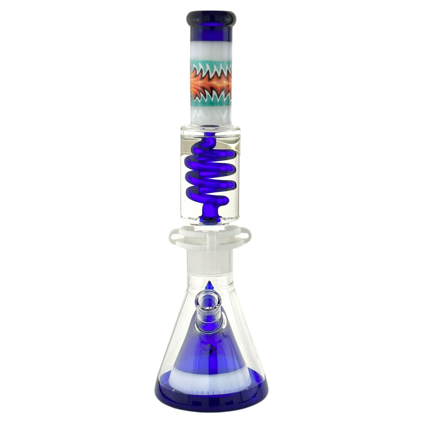MAV Glass 16" Beaker Bong with Slitted Pyramid Perc & Freezable Glycerin Coil