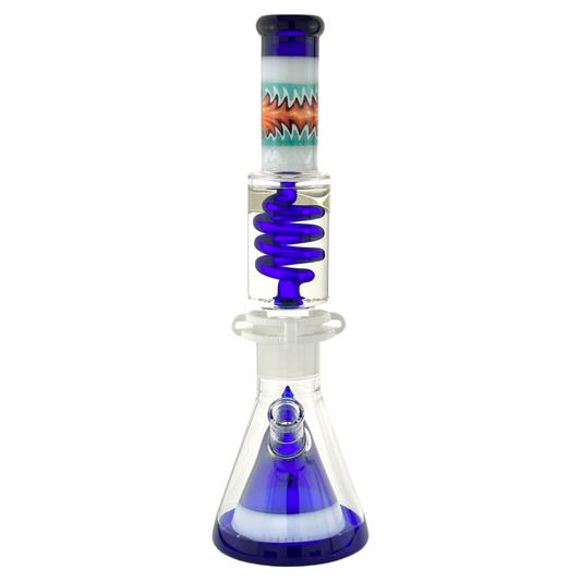 MAV Glass 16" Beaker Bong with Slitted Pyramid Perc & Freezable Glycerin Coil