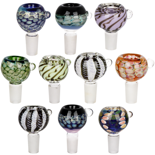 Roped Honeycomb Fancy Herb Slide | 14mm M | Assorted Colors | 10ct Bundle