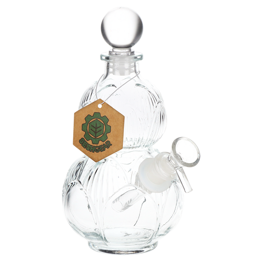 SeshGear Clear Vintage Gourd Glass Water Pipe | 8" | 14mm F