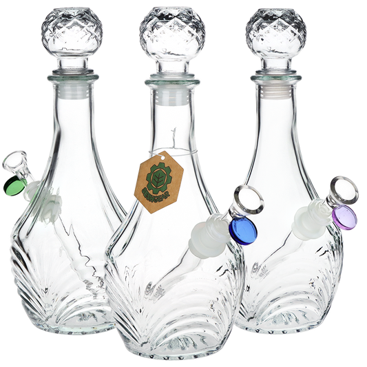 SeshGear Vintage Decanter Style Glass Water Pipe | High Stripe | 10.75" | 14mm F | Colors Vary