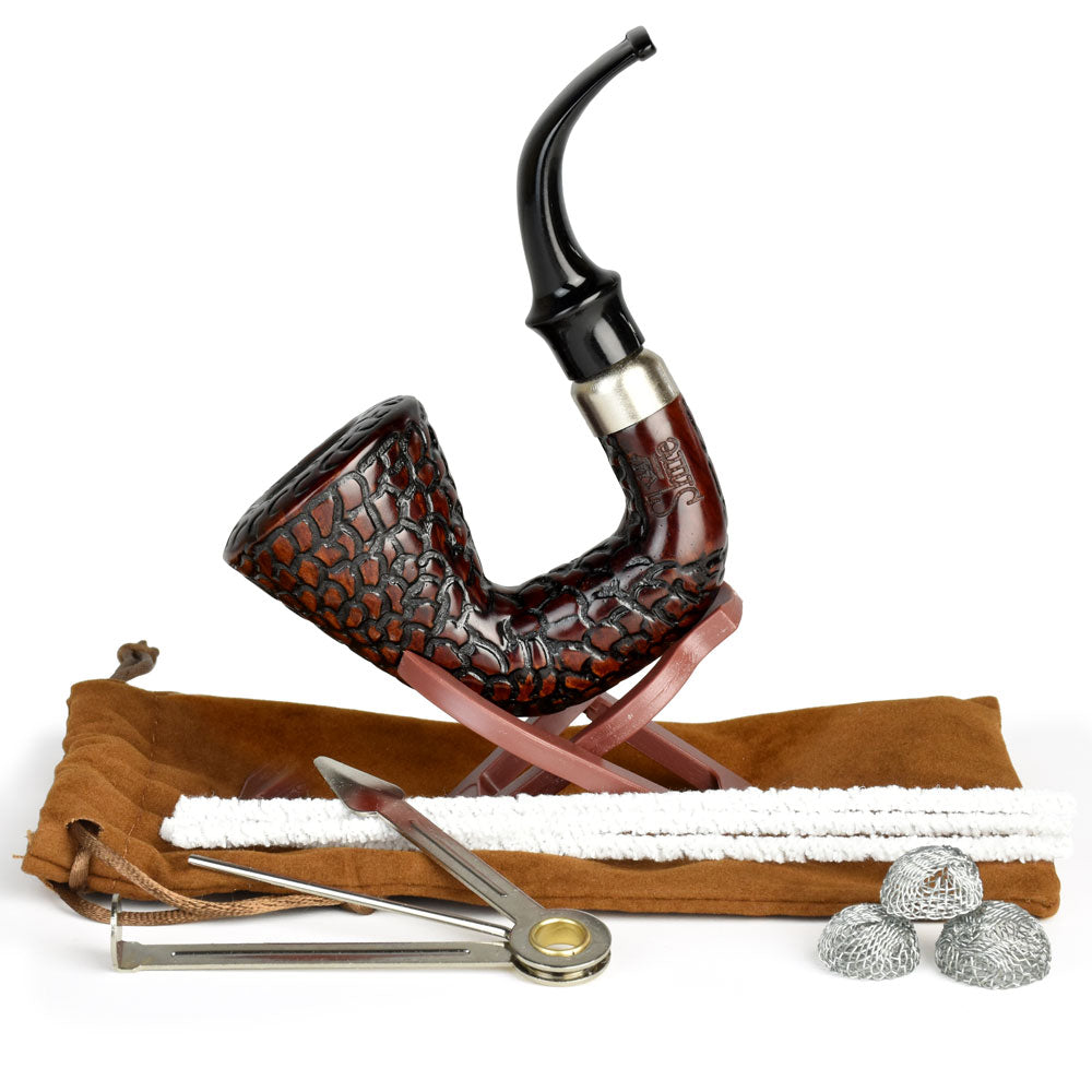Shire Pipes Carved Hungarian Calabash Cherry Wood Pipe