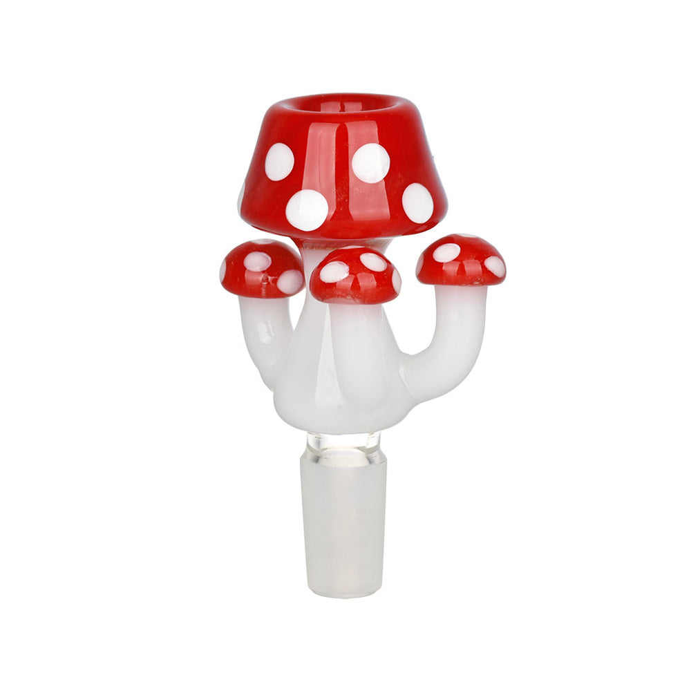 Mushroom Family Vibrant Red 14mm Glass Herb Slide