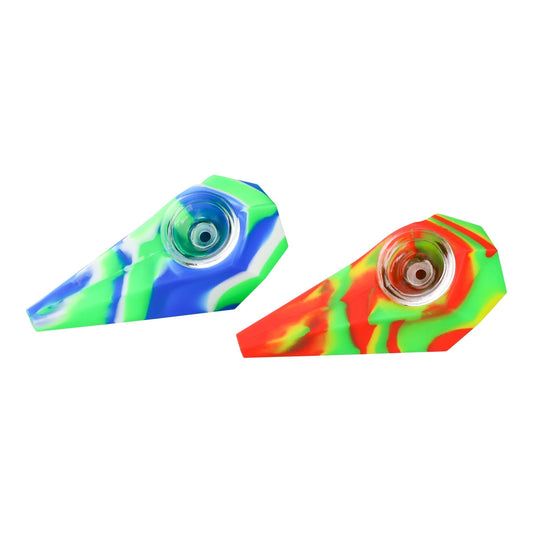 Silicone Diamond Hand Pipe - 4in