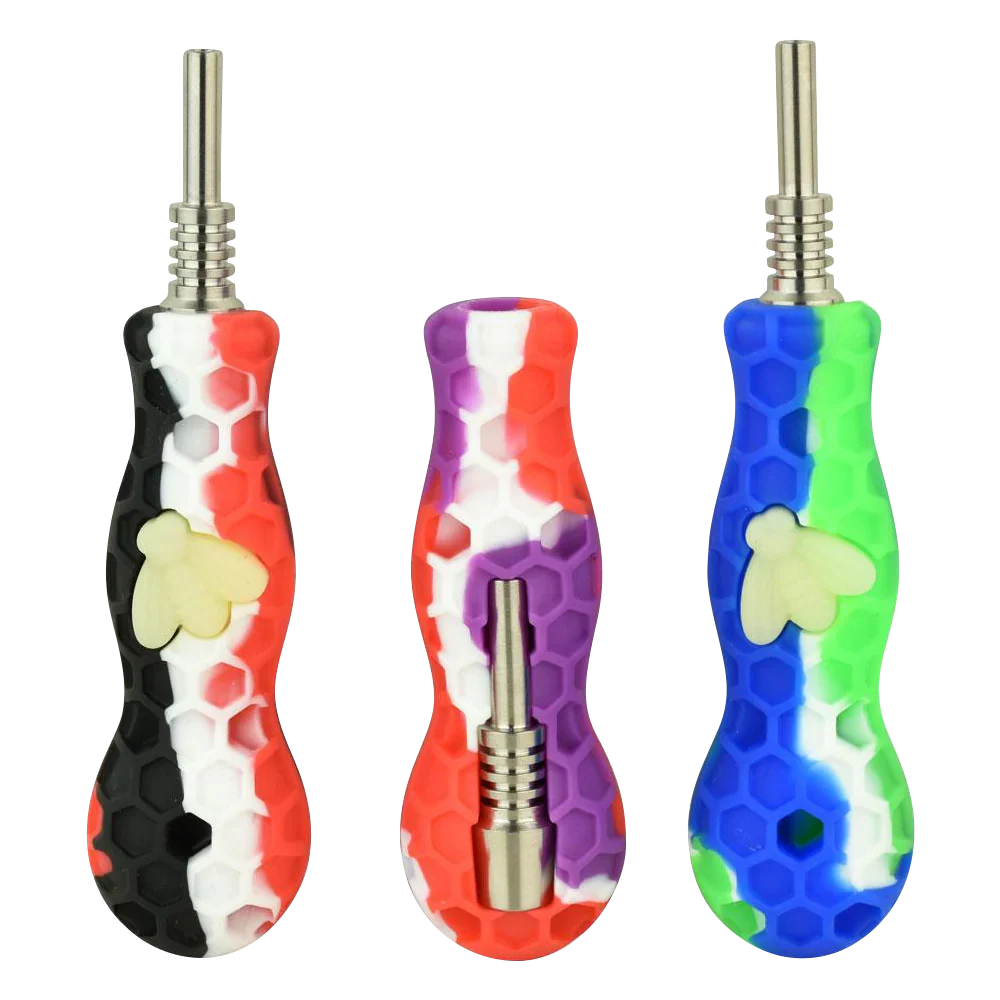 Silicone Vapor Straw with Titanium Tip - Glow Bee