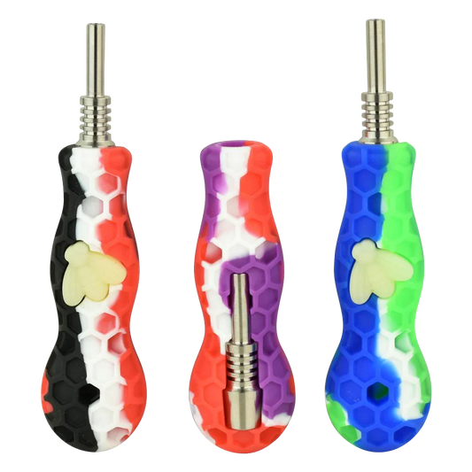 Silicone Vapor Straw with Titanium Tip - Glow Bee
