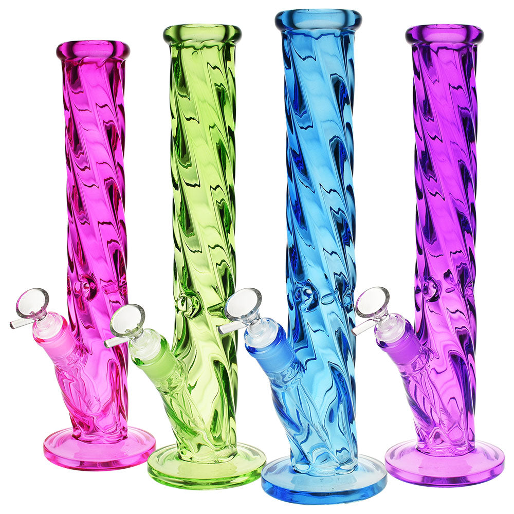 Slick Spiral Straight Tube Water Pipe | 13.5" | 14mm F
