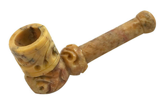 Small Carved Marble Stone Pipe