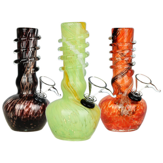 Shine Elegant Spiral Frit 5.75" Soft Glass Water Pipe