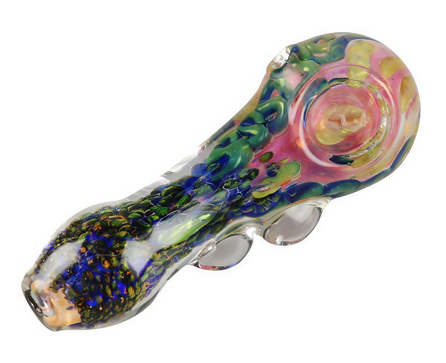 Spoon Pipe with Color Bubbles and Swirls