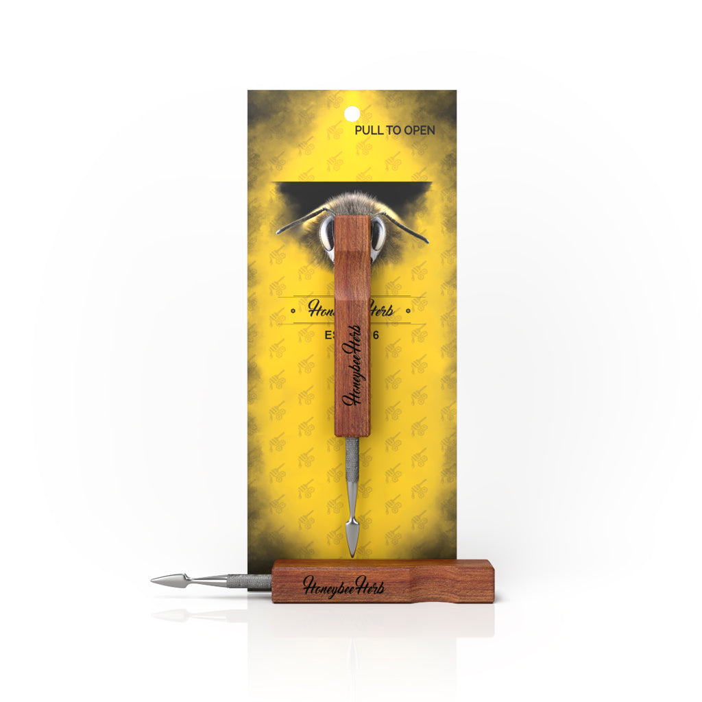 Honeybee Herb Wooden Handle Dab Tool with Stainless Steel Tip