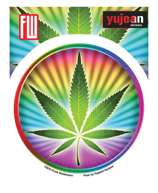 Sticker Psychedelic Hemp Leaf - Frank Wiedemann