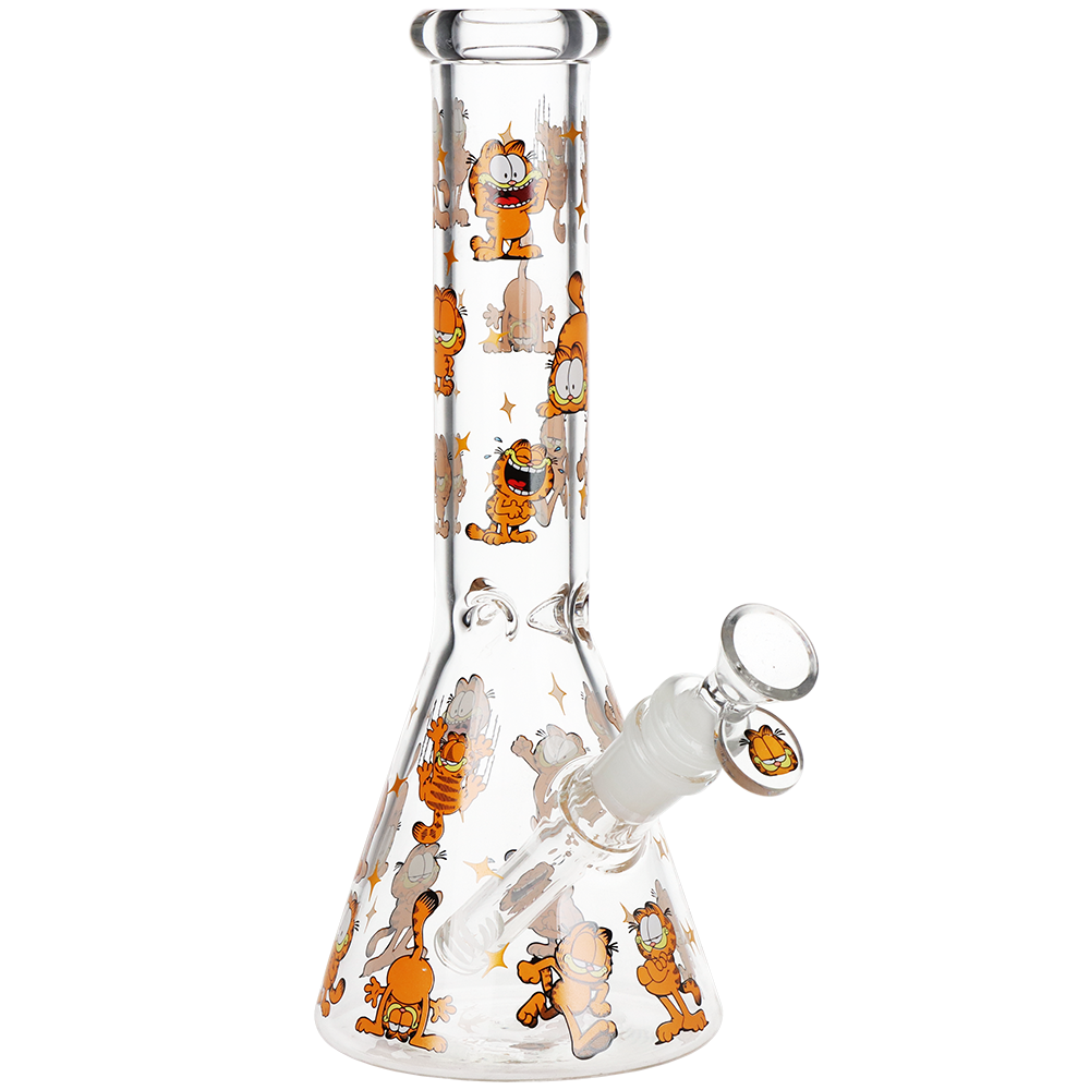 Stoned Orange Cat Beaker Glass Water Pipe | 10" | 14mm F