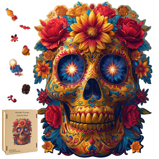 Sugar Skull Whimsy Wooden Puzzle | 500 Pieces