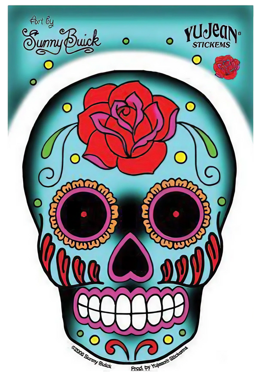Sunny Buick "Rose Tattoo Skull" Sticker