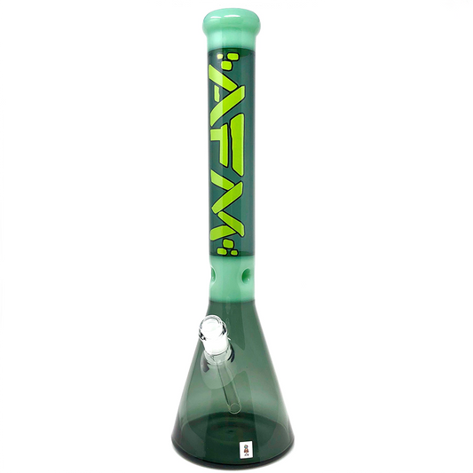 18" AFM Pulsar Color Glass Beaker Bong - Smokey/ Mint