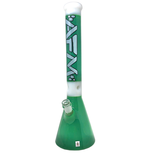 18" AFM Pulsar Forest Green Color Glass Beaker Bong