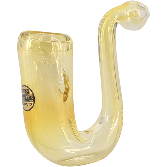 LA Pipes Calabash Silver Fumed Glass Sherlock Hand Pipe