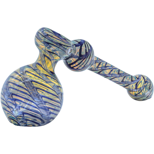 LA Pipes 6" Silver Fumed Hammer Bubbler for Dry Herbs - Handcrafted