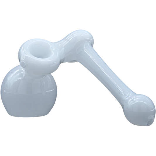 LA Pipes 6" Ivory Sidecar Bubbler - Bone White Borosilicate Glass