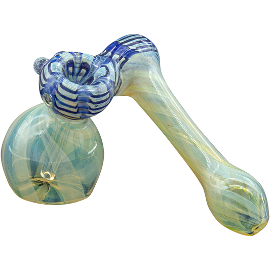LA Pipes 6" Fumed Raked Sidecar Bubbler - Colorful Handcrafted Glass
