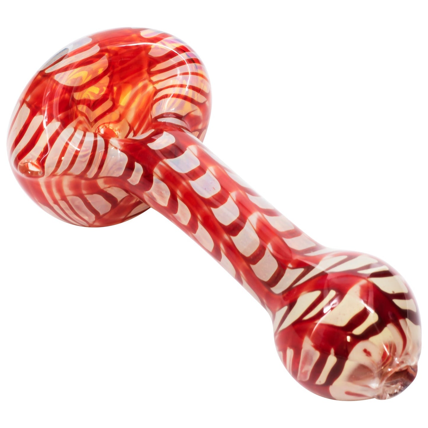 LA Pipes Compact "Raker" Silver Fumed Glass Spoon Pipe - Color Wrap