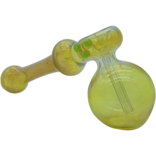 LA Pipes Color-Changing Silver Fumed Hammer Bubbler - 6" Handcrafted