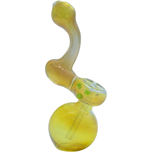 LA Pipes Color-Change Silver Fumed Sherlock Bubbler - Handcrafted, Multi-Color Accents