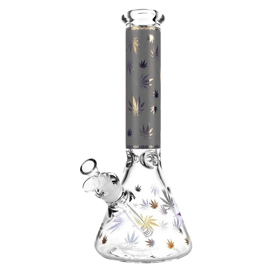 The "Trees" Foil Canna-Leaf Print Beaker Bong