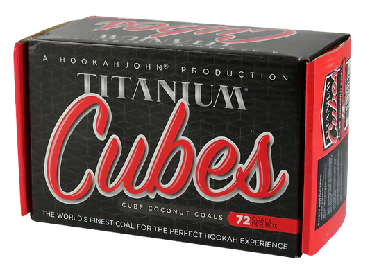 Hookah John Premium Titanium Coconut Coals 72-Pack | Eco-Friendly & Odorless