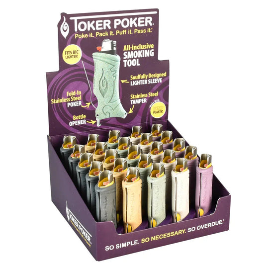 Toker Poker Lighter Sleeve Hemp Plastic - 25 Pack