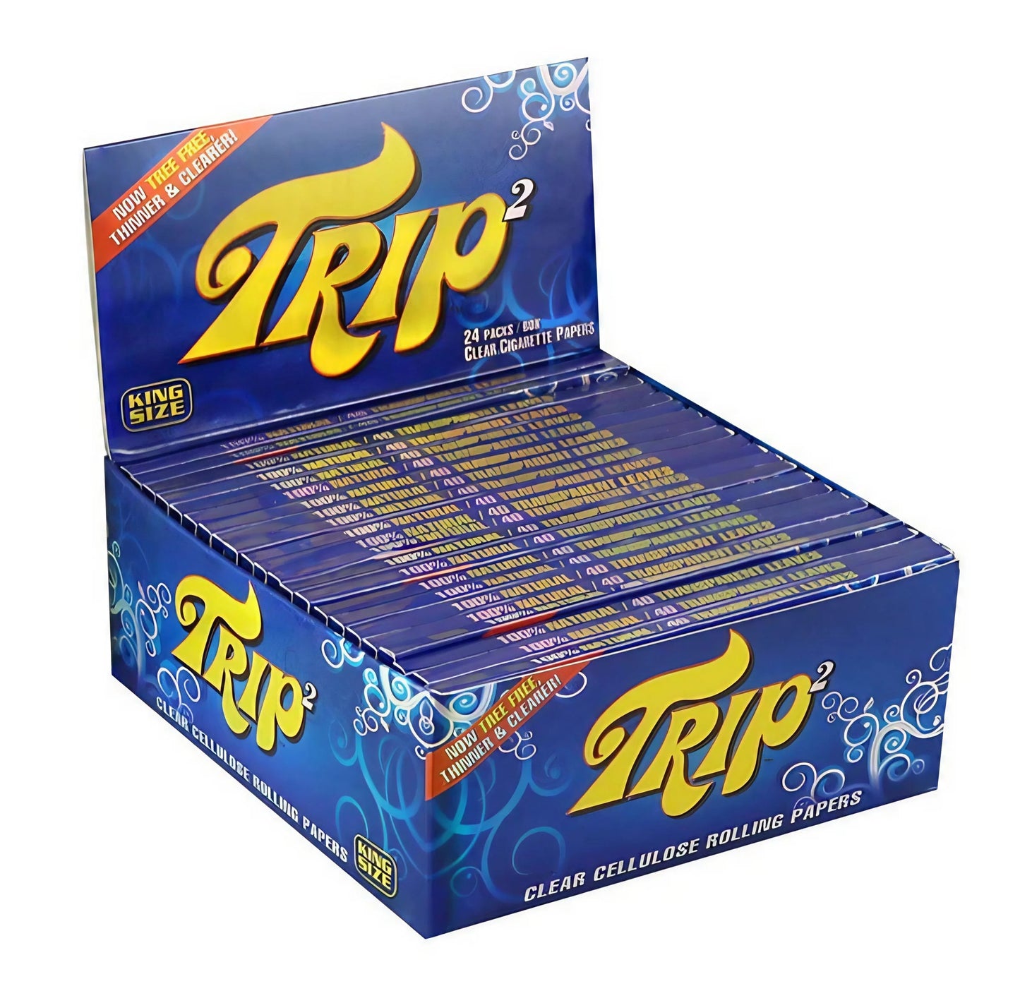 Trip2 Kingsize Clear Rolling Papers - 24 Pack