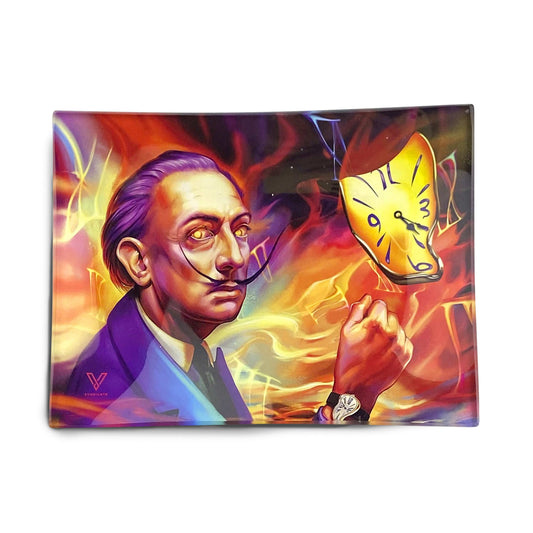 V Syndicate Dalirious Tempered Glass Rolling Tray with Luminous Design