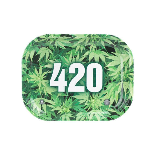 V Syndicate Vibrant 420 Design Metal Rolling Tray - Durable & Easy Clean