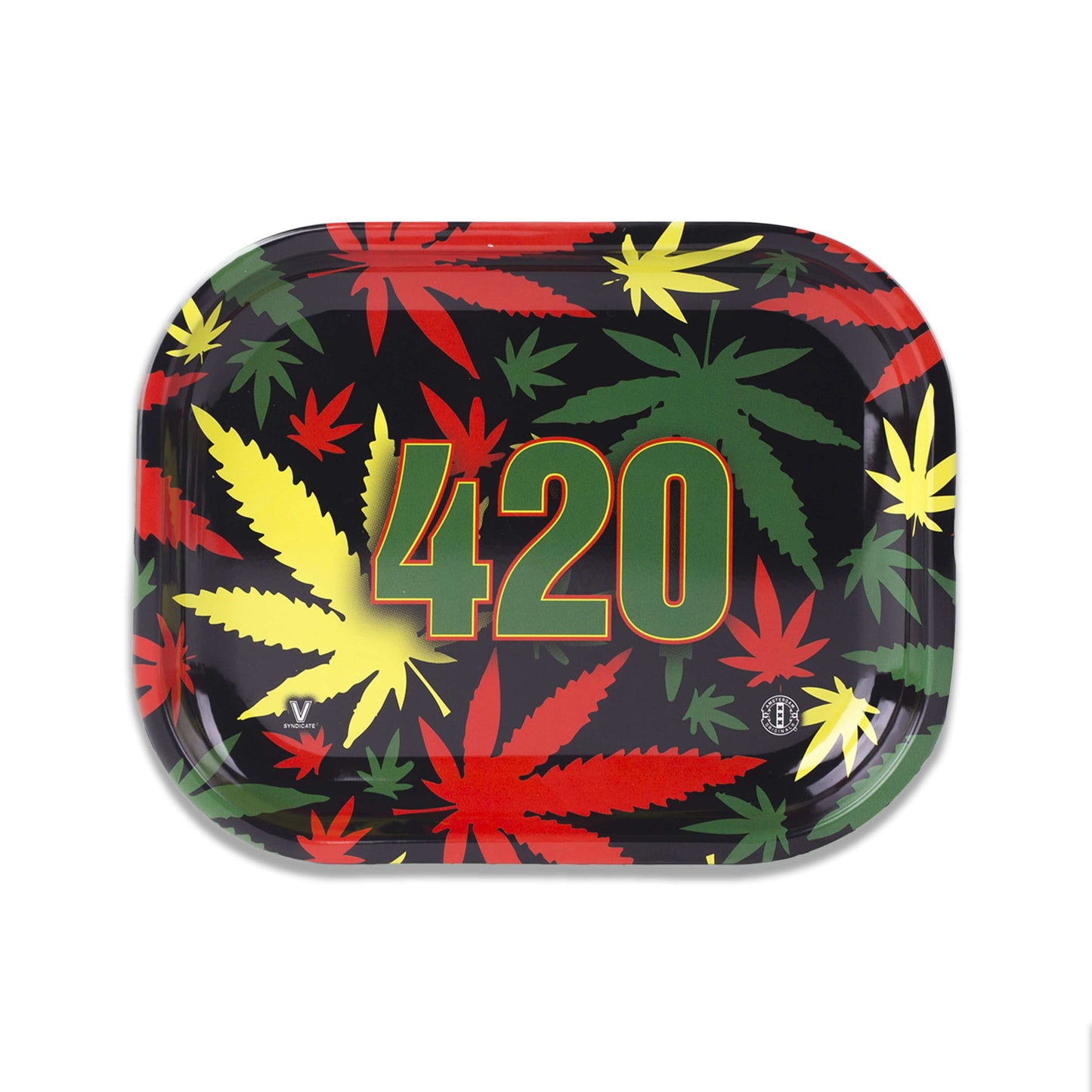 V Syndicate Rasta Vibes Metal Rolling Tray | Durable & Easy-Clean